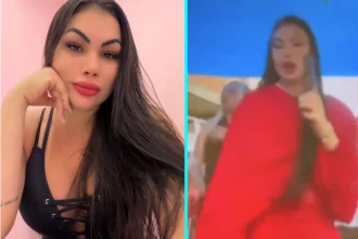Brazilian social media influencer Bárbara Keully Matos dos Santos arrested after posting video dancing with handguns allegedly belonging to local drug lord while friend remains on the run.