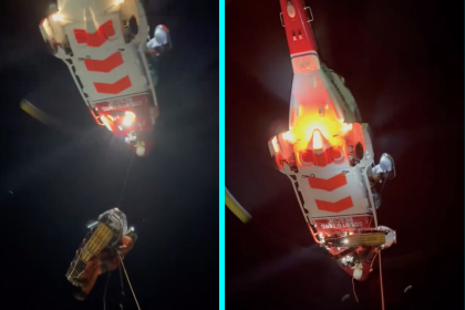 Injured climber with suspected broken leg rescued by helicopter from Scotland's The Cobbler mountain in freezing darkness after slipping on ice during cold snap conditions.