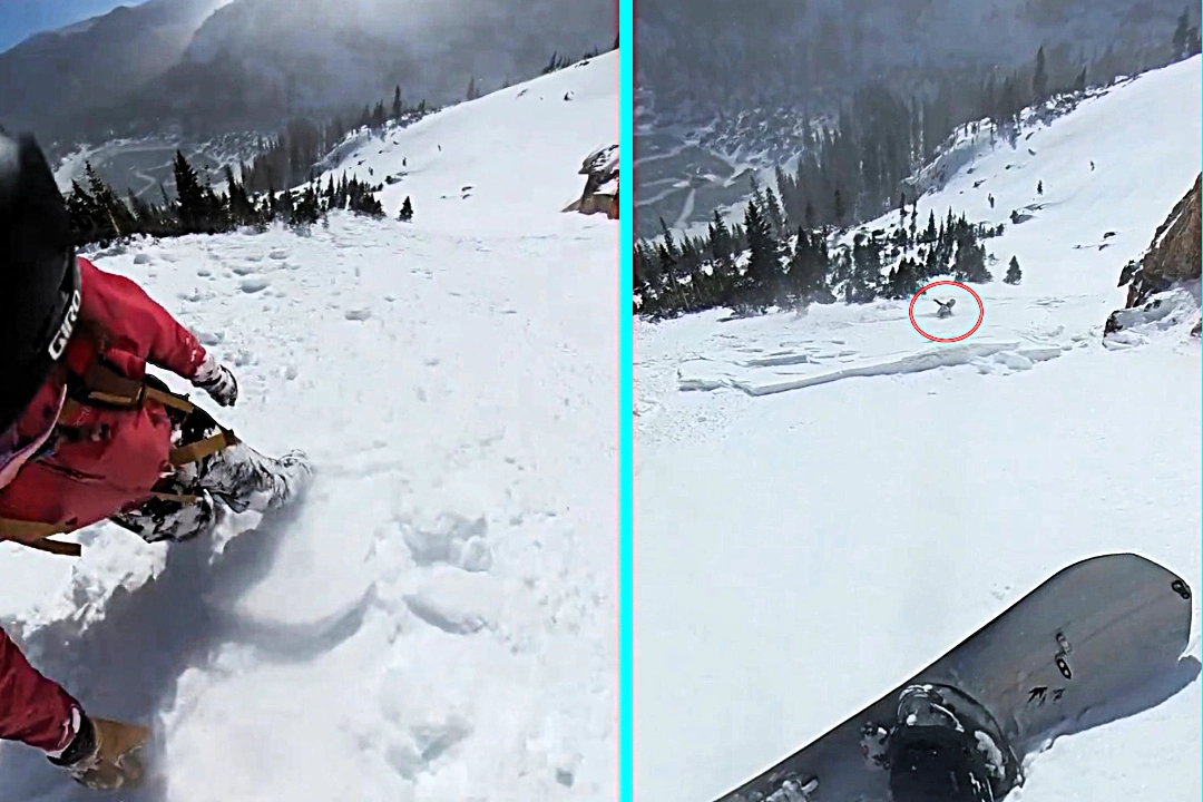 Snowboarders and skier swept by avalanche in Rocky Mountain National Park. One man dislocated his shoulder but popped it back in place to keep descending.