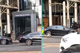 Machete-wielding bikers raid Rolex store in Knightsbridge, London stealing high-value watches. Gang of six threatened staff during three-minute robbery. No arrests yet.