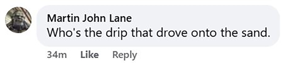 Social media comment on the post of Ambulance with patient inside trapped by rising tide at Camber Sands beach on New Year's Day required off-road recovery vehicle rescue as waves reached its wheels.