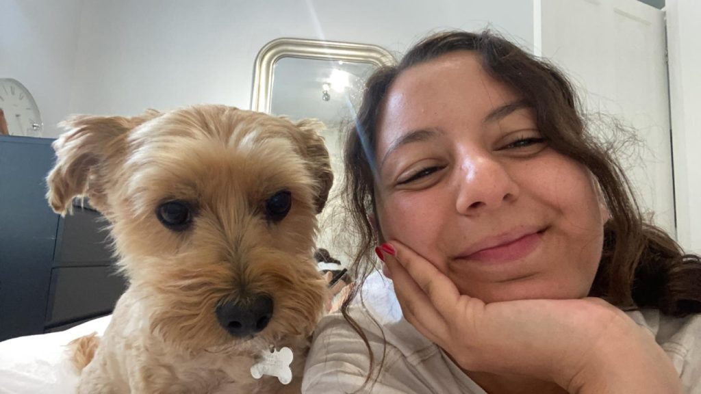 Teacher Eliz Yusuf is devastated after burglars ransacked her north London home and stole her beloved Yorkshire Terrier Poodle cross Simba, who was a 16th birthday gift.