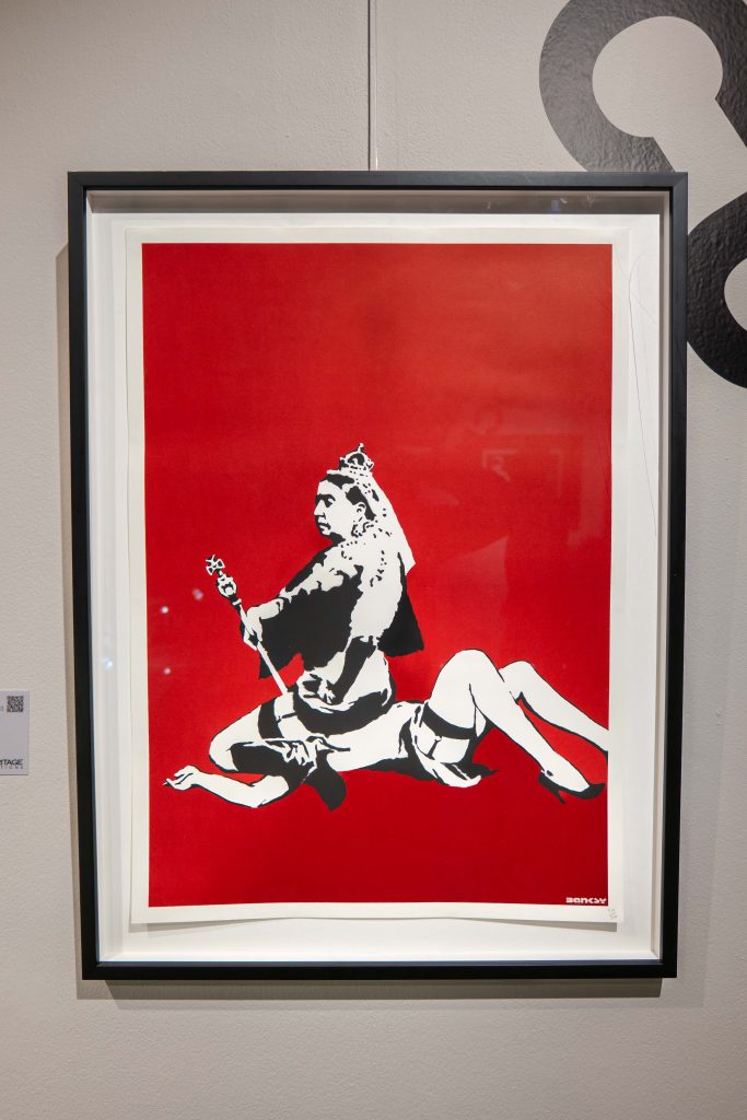 Collection of 13 Banksy prints including iconic Girl with Balloon set to raise £300,000 at Heritage Auctions. Features Basquiat tribute and Pulp Fiction banana piece.