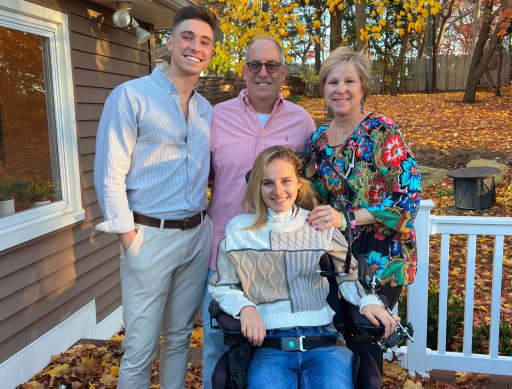 Woman paralyzed from neck down after freak skiing accident shares satirical videos. Rebecca Koltun, 26, broke her neck on the slopes and now uses humor to cope.