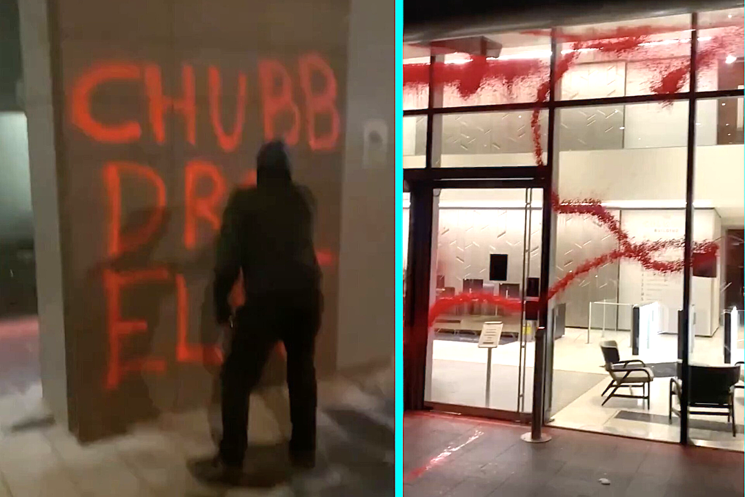 Activist group plasters Birmingham office building in red paint targeting Chubb Insurance over its links to Israeli defense contractor Elbit Systems in latest protest action.
