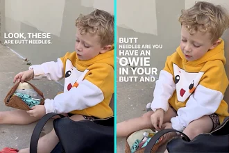 Four-year-old Archie leaves internet in stitches calling mum's tampons butt needles. Brittany Powell's viral video hits 5.5m views after hilarious bathroom discovery.