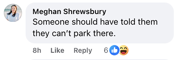 Social media comment on the post of Two cars swallowed by horror sinkhole after road collapses in Omaha - drivers forced to climb out of deep shaft as SUV nearly disappears into the ground.
