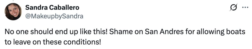 Social media comment on the post of Day-tripper suffers spinal fracture after horrifying fall from tour boat in rough seas at Johnny Cay, Colombia. No medical equipment on island. Doctors improvised collar.