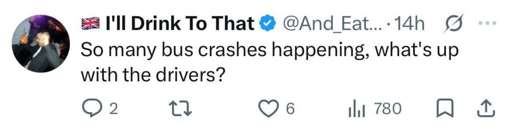 Social media comment on the post of Double-decker bus smashes into tree on Old Kent Road leaving eight passengers in hospital - latest in a worrying spike of bus crashes across London raising commuter concerns.