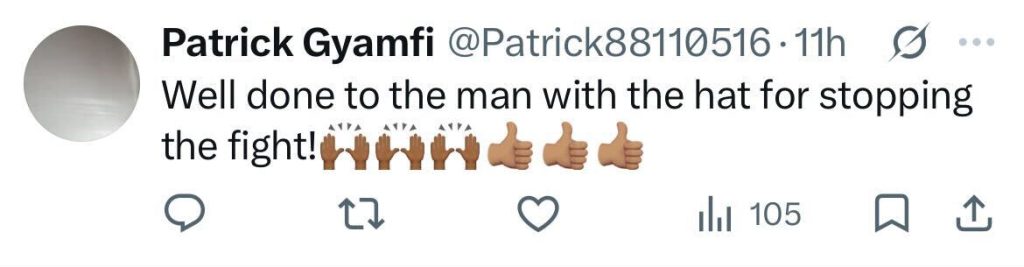 Shocking footage shows a grey haired pensioner taking on a younger rival in a fierce London street brawl, dodging punches and landing blows before bystanders step in.