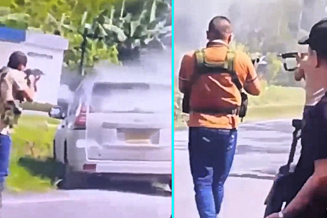 Gunmen fire 400 rounds at Colombian senator's bulletproof SUV killing two bodyguards Wilmar Leal and Esmeli Manrique. Both fathers had pregnant wives at home.