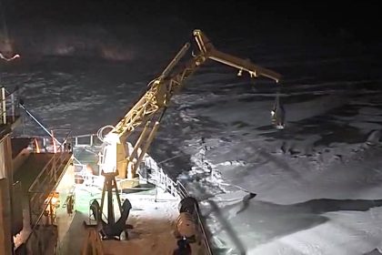 Two hikers were rescued after an ice floe broke away near Plienciems, Latvia, leaving them drifting miles into the Baltic Sea before a dramatic night search saved them.