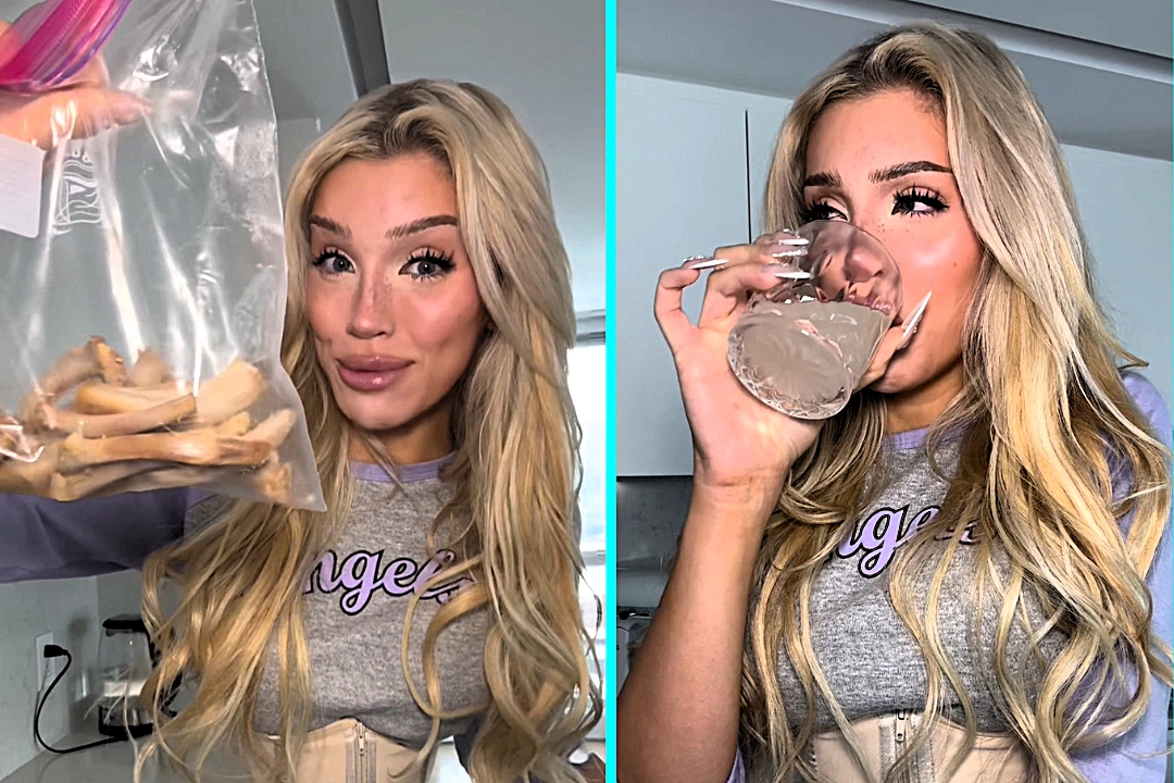 Influencer makes bone broth from ribs removed for wasp waist surgery. Adea Danielle froze them 6 months before cooking. Shocking video goes viral with 16.8m views.