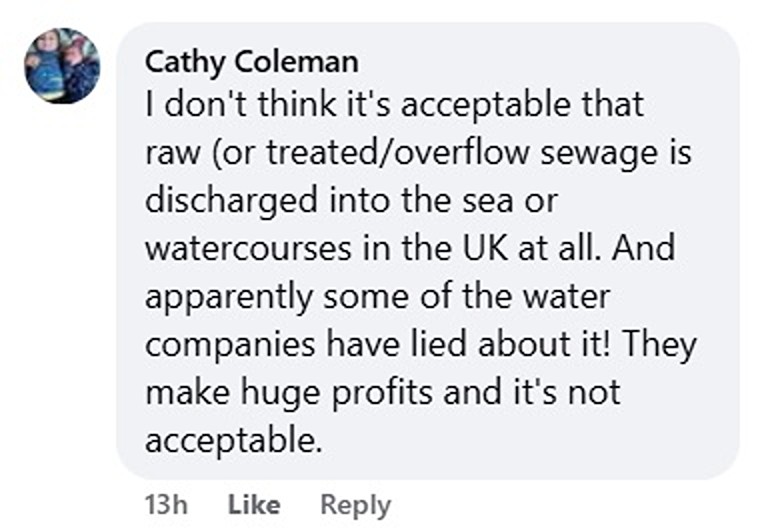 Social media comment on the post of MP Ben Maguire fumes as raw sewage pours onto Widemouth Bay beach in Bude during half-term. Children seen playing metres from brown discharge. Video watched 245,000 times.