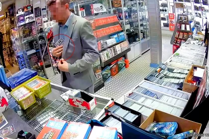 Smartly-dressed shoplifter caught on camera casually pocketing over £300 worth of Pokemon cards from a shop in Hinckley - owner says they "thought they were Team Rocket".