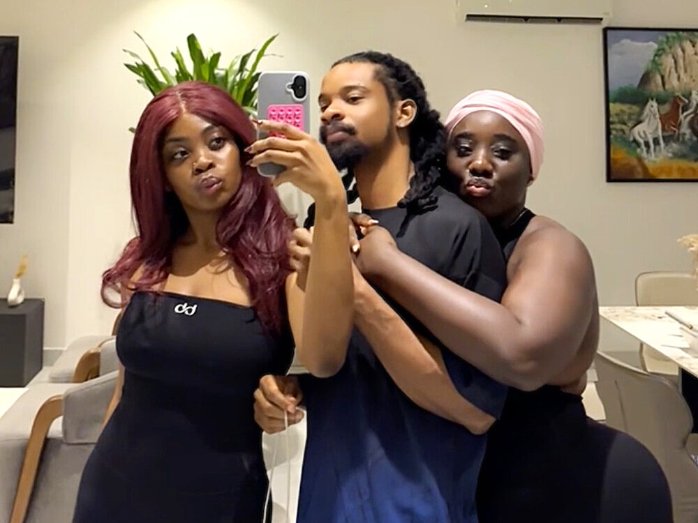 Throuple face family disapproval after 8 years together. Jeffrey Eneyi, 33, with Chidinma, 29, and Precious, 26, from Lagos say truth and communication, not sex, are key.