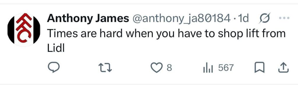 Social media comment on the post of Determined Lidl worker chases down and wrestles suspected shoplifter on a London street to retrieve stolen bags - footage of the tug-of-war in Hoxton racks up thousands of views.