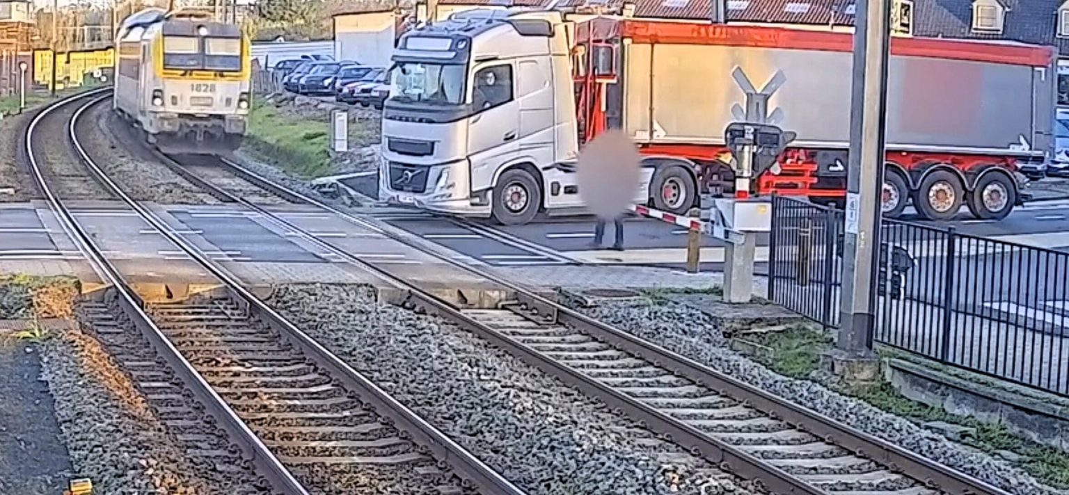 A trucker narrowly avoided disaster when a speeding train scraped his lorry at a crossing, with dramatic CCTV showing him escape seconds before impact in a shocking near miss