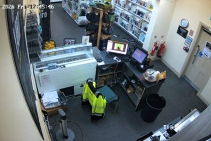 Spooky CCTV footage shows books flying off a shelf in an empty shop at a 150-year-old former jail where 15 prisoners are still buried within its walls.