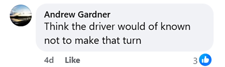 Social media comment on the post of Huge HGV gets stuck in a tight spot after its driver takes a wrong turn near Brixham harbour in Devon - with the cab perilously close to a stone wall during a tricky reversal.