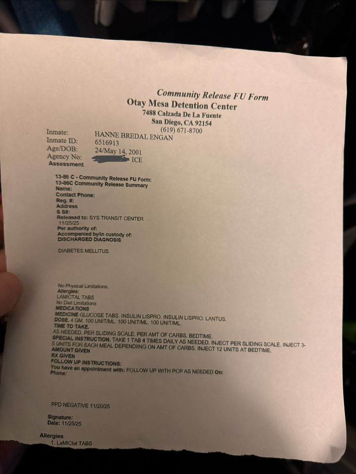 Norwegian woman Hanne Bredal Engan shares her terrifying week in ICE detention after being arrested at her green card interview - claiming she was denied insulin for her diabetes.