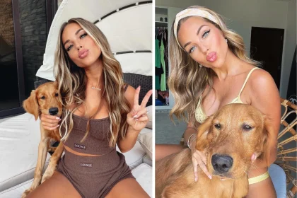 An influencer has been slammed by an animal rights group for abandoning her pet dog while fleeing Dubai for Mauritius - saying the paperwork was too complicated to bring it.