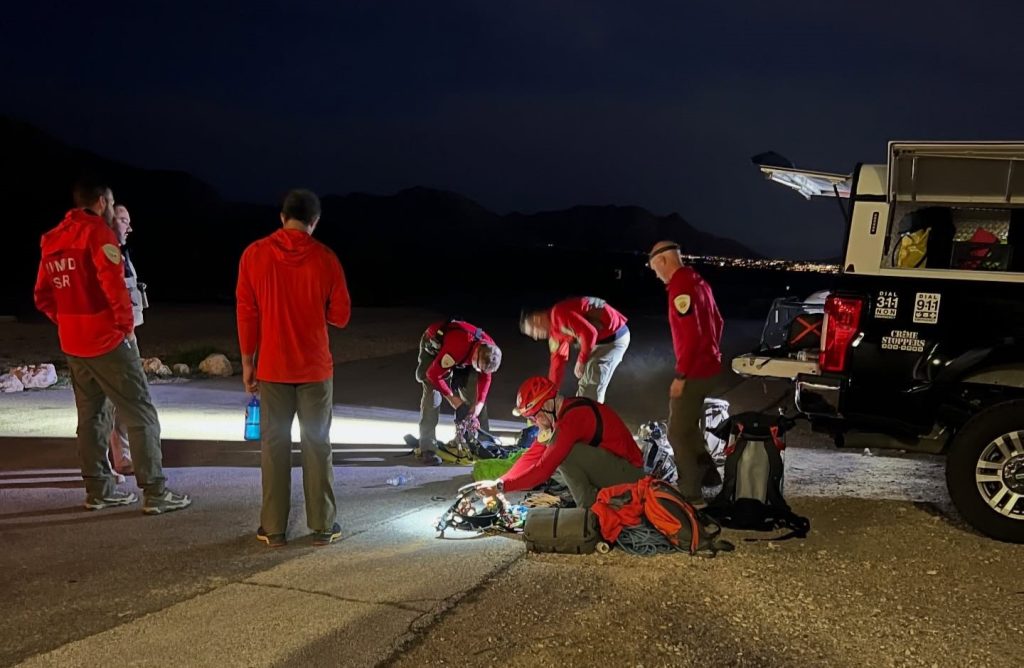 Lucky hiker rescued after plunging 50 feet into a canyon in Las Vegas - it took seven hours, a helicopter and specialist climbers to save him from 600 feet up the route.