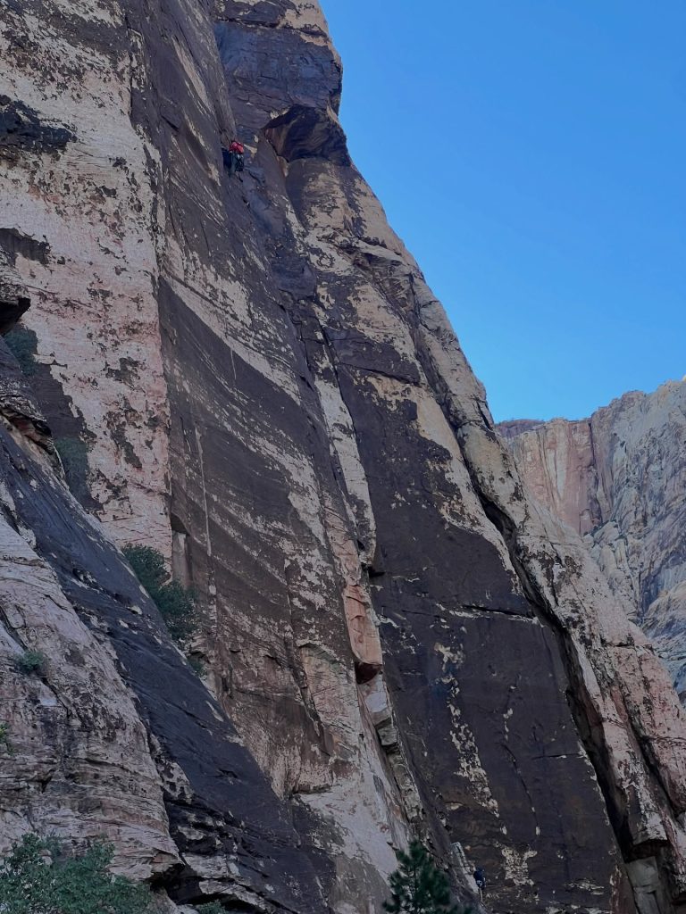 Lucky hiker rescued after plunging 50 feet into a canyon in Las Vegas - it took seven hours, a helicopter and specialist climbers to save him from 600 feet up the route.