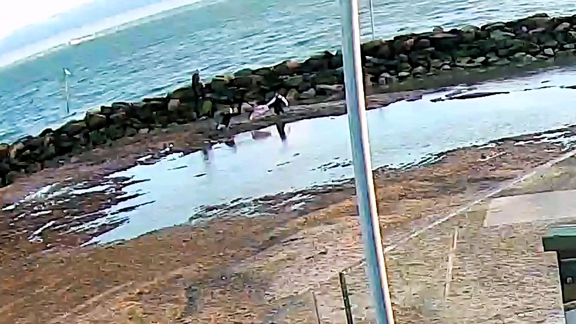 A mum and daughter were dramatically rescued from waist-deep sand at a lagoon in Southend-on-Sea - the council has now closed the site while safety work is carried out.