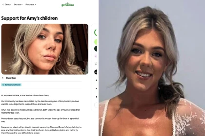 Over £81,000 has been raised in five days for the two young children of Amy Doherty, 28, who was found seriously injured in Derry and later died. A man has been charged.