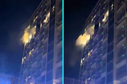 Flat bursts into flames on 11th and 12th floor of Hackney tower block as 70 firefighters rush to the scene - residents evacuated but no casualties reported in the London blaze.