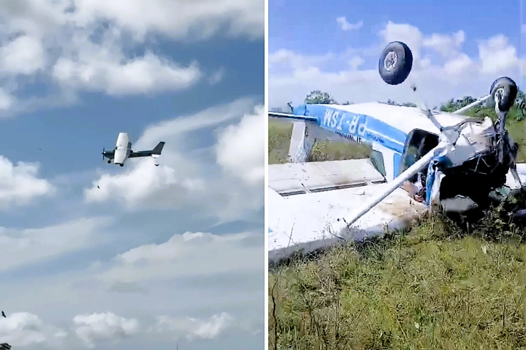 A training flight turns fatal as a small plane crashes moments after take-off, killing an instructor and trainee, with shocking footage raising questions over what went wrong
