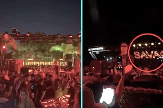 Up to 15 injured after stage lighting truss crashes onto crowd during packed DJ set in Buenos Aires - while the British DJ kept playing seemingly unaware of the chaos.