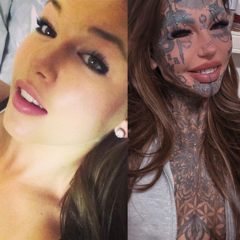 Australia's most tattooed woman halts her plans to remove 36 tattoos after using AI to see her bare face - saying she was completely freaked out by what she saw.