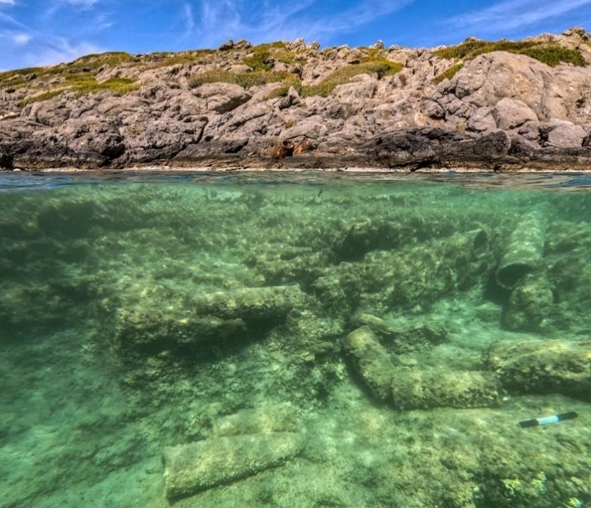 A shipwreck graveyard spanning more than 2,600 years has been discovered off a Greek island - with five ancient wrecks and dozens of artefacts found buried beneath the sea.