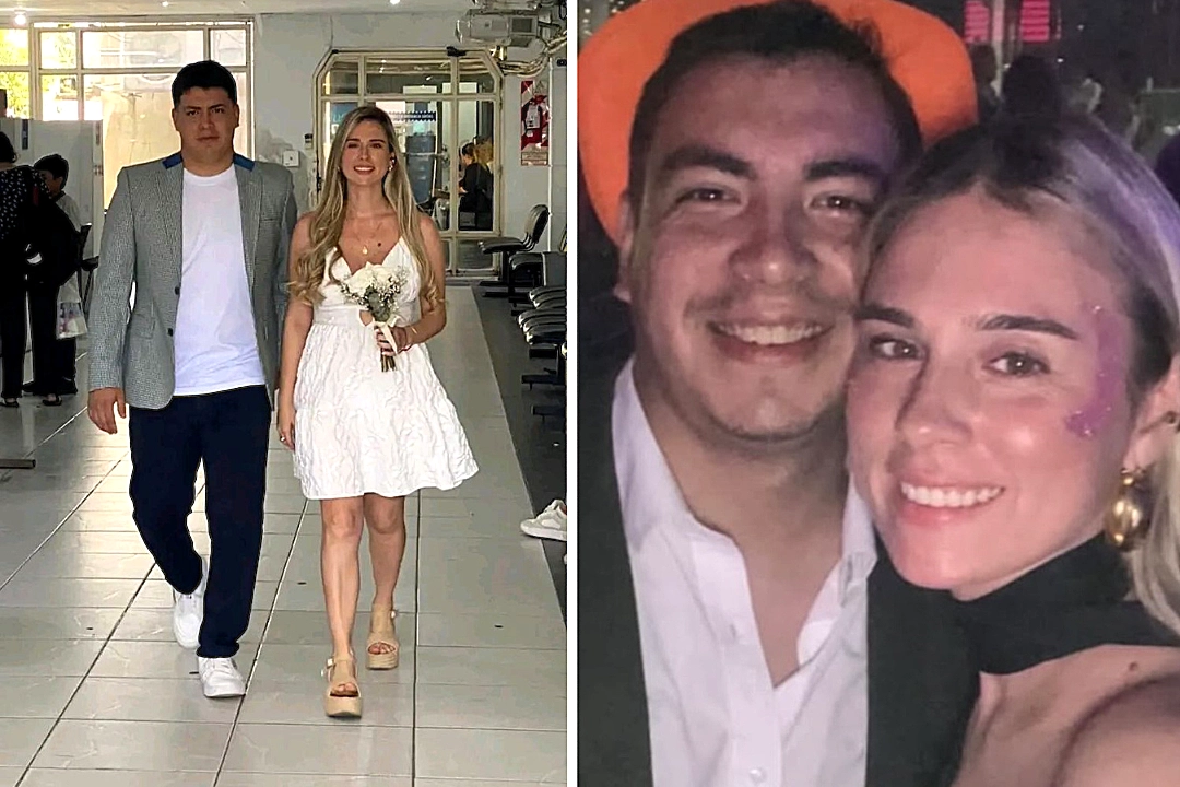 A couple who had just left a wedding died in each other’s arms after flash floods trapped their car, leaving their two young children without parents.