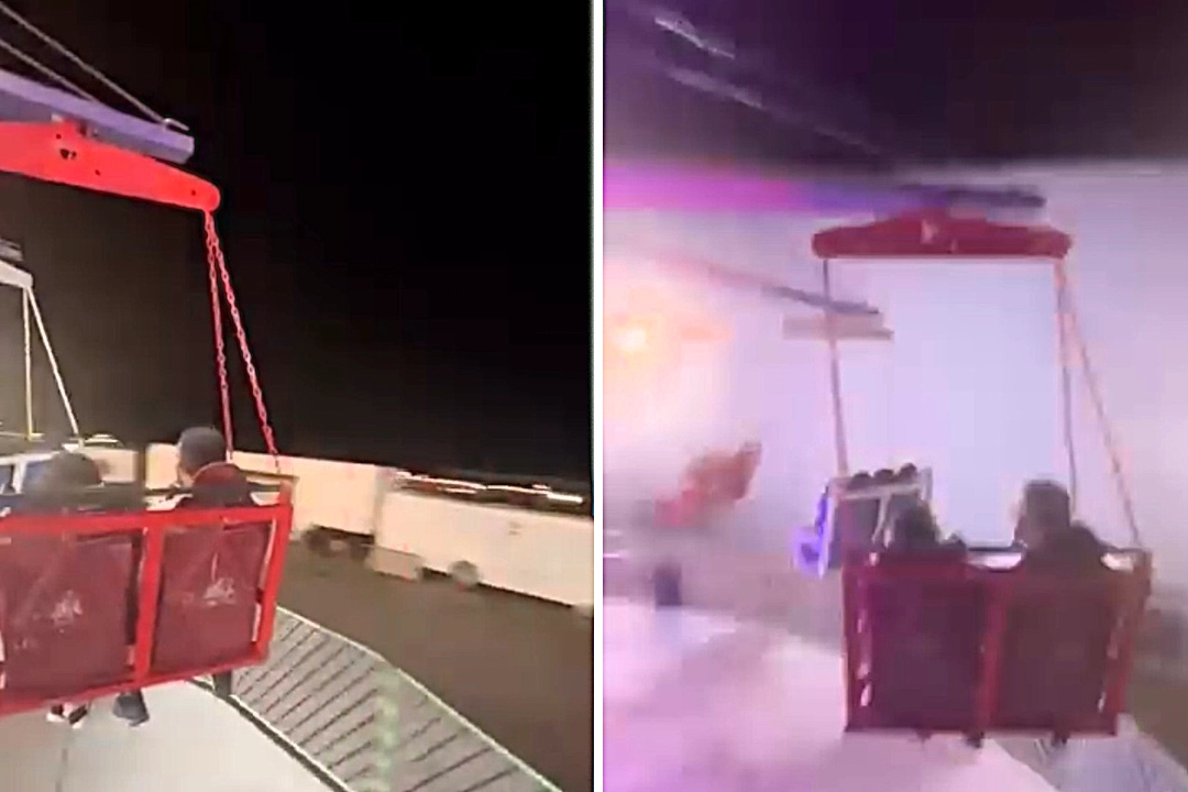 Eleven people were injured including children after a fairground tower ride suddenly plummeted with riders on board - with experts believing two support cables snapped without warning.