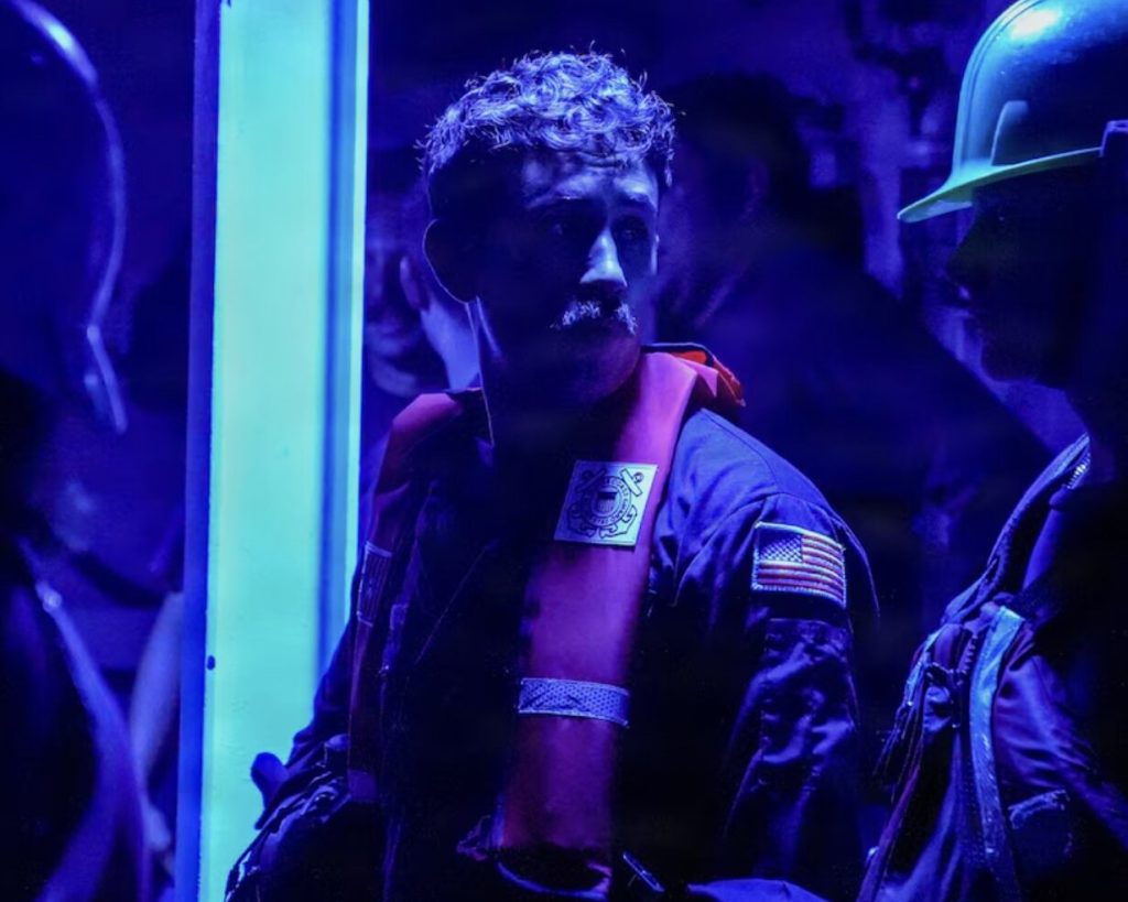 A family stranded at sea for a week after their engine failed were found alive in a dramatic midnight Pacific Ocean rescue by the US Coast Guard in rough 10-foot waves.