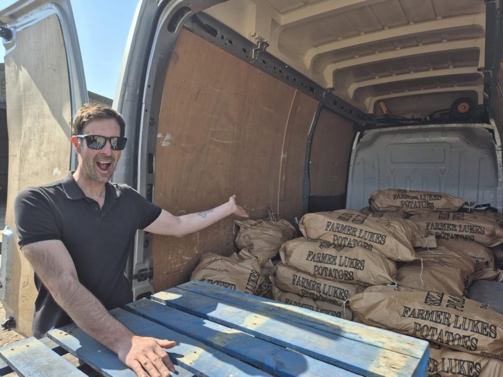 A Cambridgeshire farmer is racing to donate 12 tonnes of potatoes to food banks after a fish and chip shop cancelled his order at the last minute, leaving him with rotting stock.