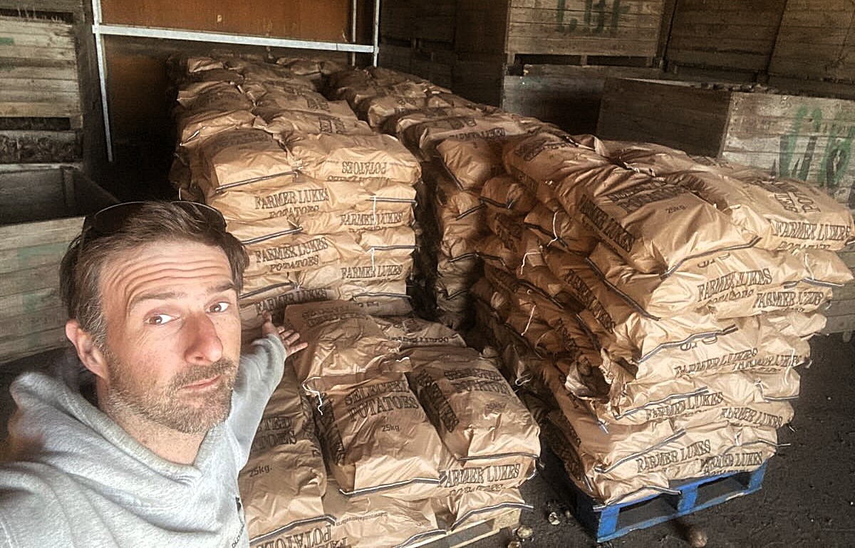 A Cambridgeshire farmer is racing to donate 12 tonnes of potatoes to food banks after a fish and chip shop cancelled his order at the last minute, leaving him with rotting stock.