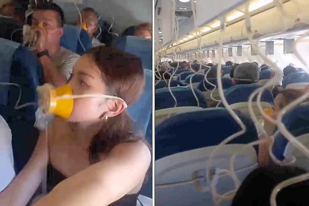 Passengers were left traumatised after oxygen masks dropped mid-flight on a Philippine Airlines plane. Some collapsed and children cried as the aircraft made an emergency landing.