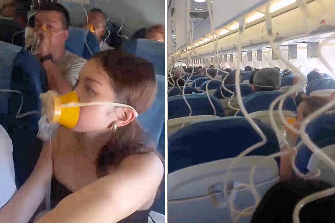 Passengers were left traumatised after oxygen masks dropped mid-flight on a Philippine Airlines plane. Some collapsed and children cried as the aircraft made an emergency landing.