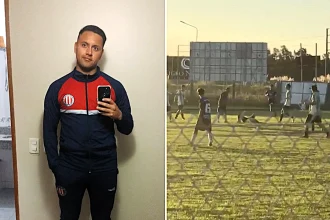 An Argentine footballer was arrested after coldly punching a referee twice in the face during a match, fracturing his nose and knocking him unconscious in a shocking viral attack.