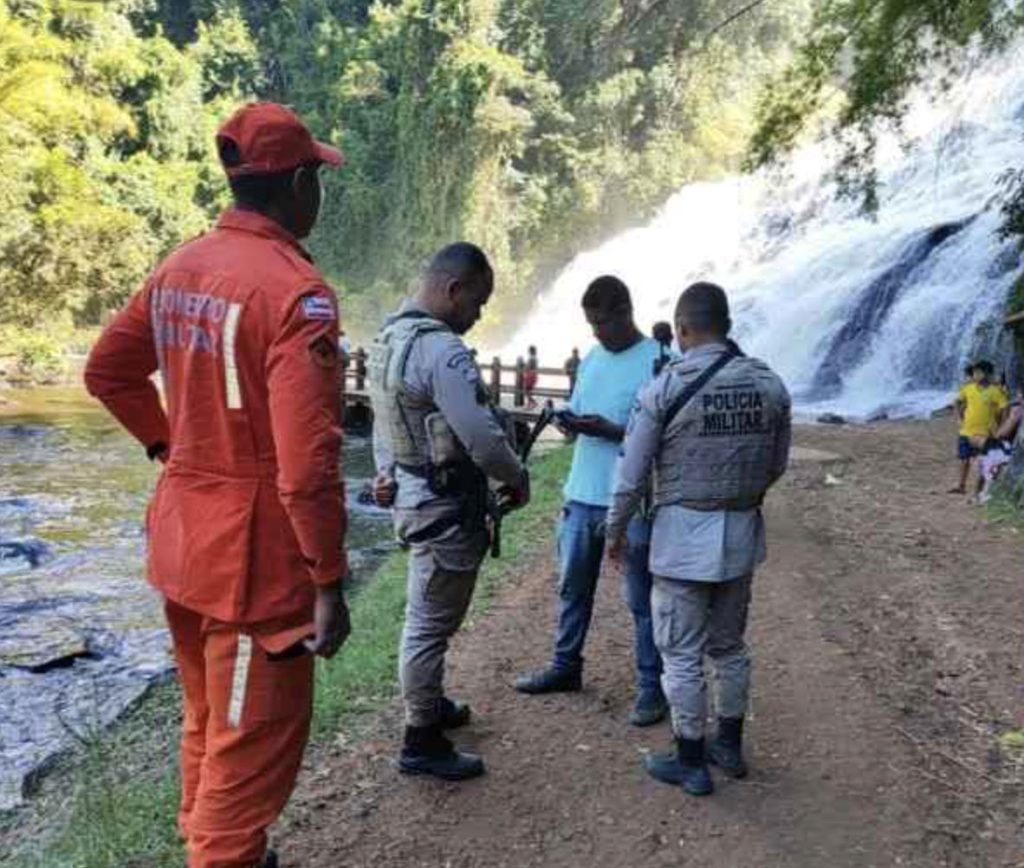 Brazilian footballer and influencer Reyam Lucas, 27, drowned after jumping into a waterfall pool at a popular beauty spot in Brazil, with his body recovered after a frantic search.