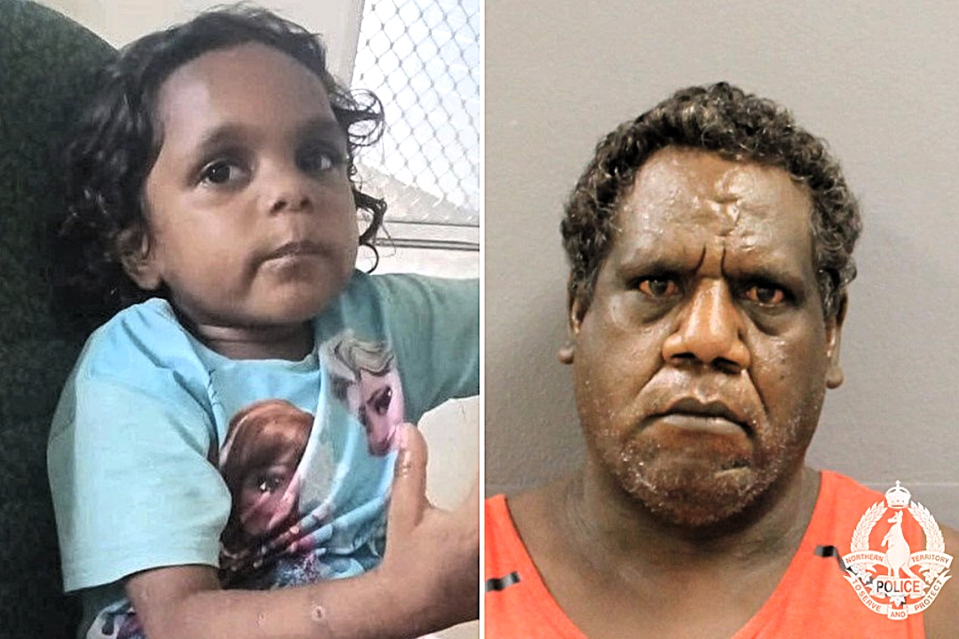A five-year-old girl found dead near Alice Springs has been declared a homicide, with police urgently hunting a 47-year-old man known to the child as their prime person of interest.