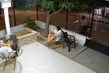 A pregnant Colombian psychologist and her unborn baby survived after a gunman shot her at point-blank range on her porch, forcing an emergency caesarean to deliver her daughter early.