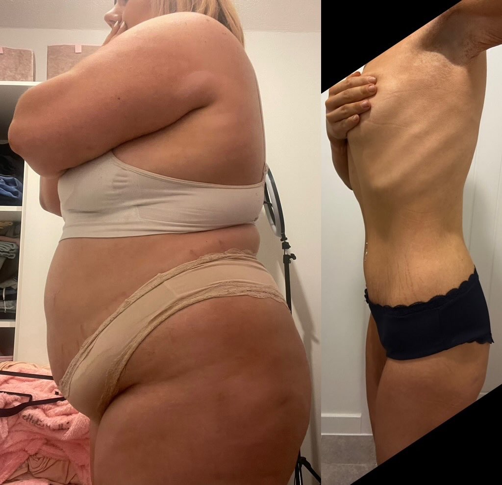 A woman who was humiliated after getting stuck on a fairground ride because she was too big has shed 11 stone and now wears a size eight - but friends no longer recognise her.