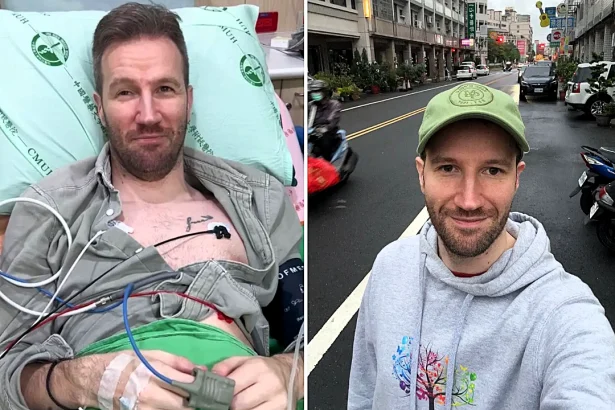 A man left his wife and kids behind to fly to Taiwan for surgery after a botched mesh procedure left him unable to walk - here is his shocking story.