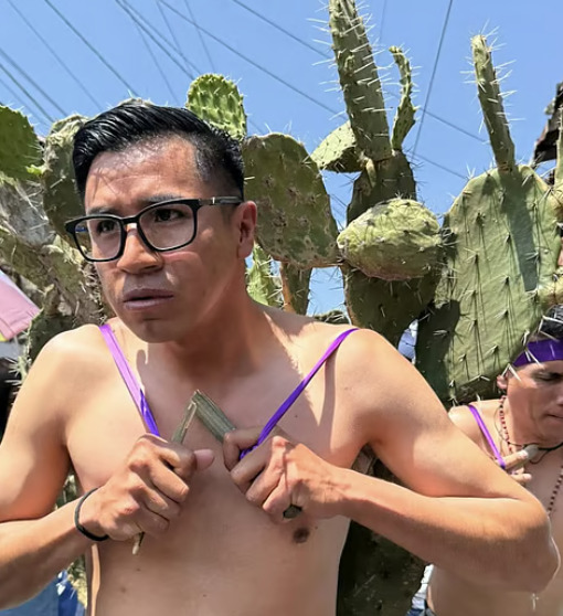 Dozens of shirtless men carry prickly cacti on their bare backs in Mexico's striking Good Friday Nopal Procession - an act of faith symbolising sacrifice and redemption.