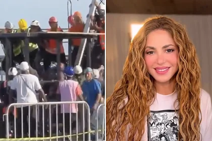 A 28-year-old father of two was crushed to death while building the stage for Shakira's Copacabana concert, with investigators probing whether safety rules were violated.